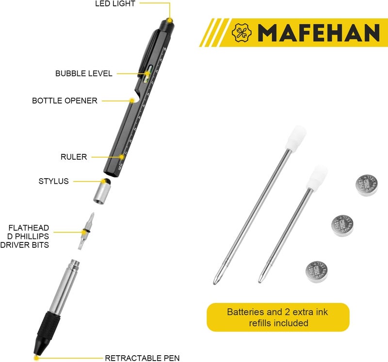 MAFEHAN Father’s Day Gifts for Dad – 9-in-1 Multi-Tool Pen with Engraved Keychain, Unique Dad Gifts from Daughter Son Wife – Birthday Gift for Men Who Have Everything, Handy Gadgets for Husband & Grandpa - Image 2
